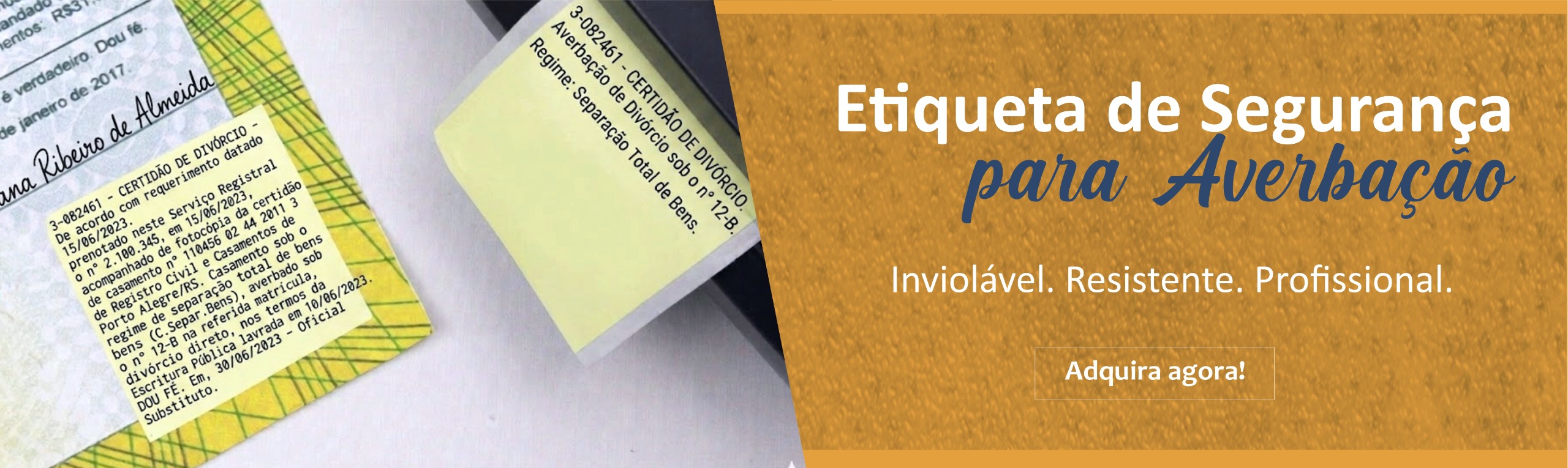 ETIQUETA DE AVERBAÇÃO